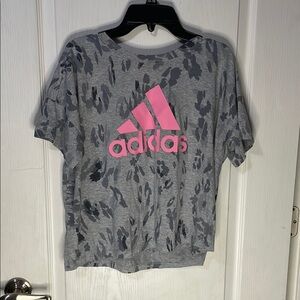 Adidas Gray and Pink Short Sleeve Tee
